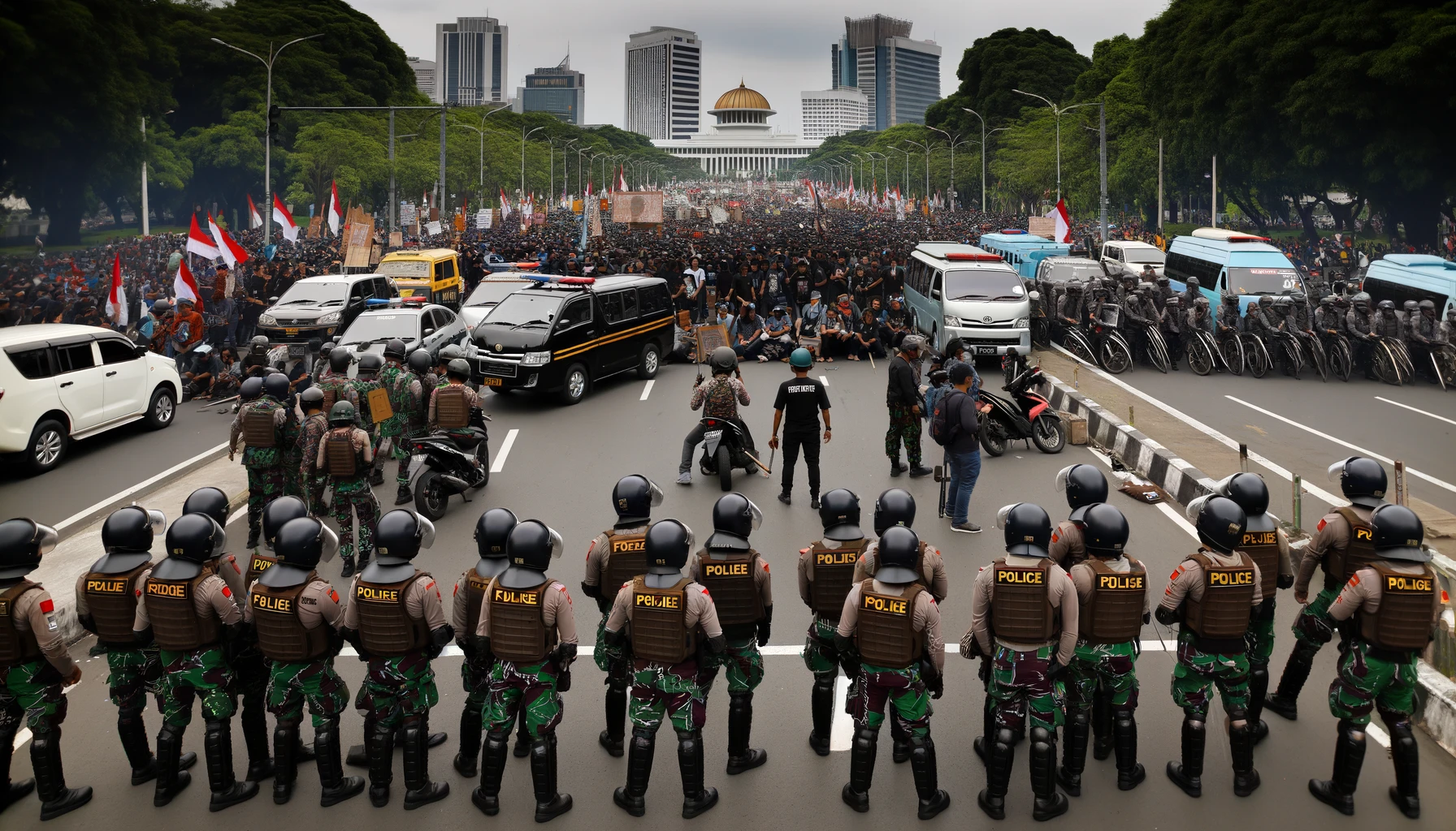 Ribuan Aparat Kawal Demonstrasi Ojol di Jakarta, Ini Tuntutan Utama Mereka